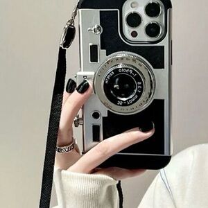 Black and Silver Camera Design Phone Case